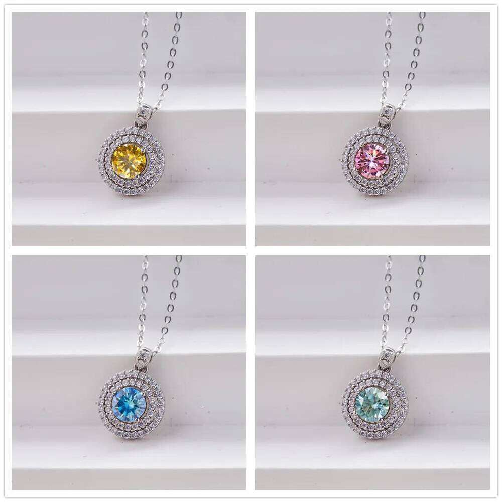 Moissanite lab Diamond Pendant Necklaces For Women 925 Sterling Silver Luxury Chain Trending Iced Bling Wedding Jewelry a52