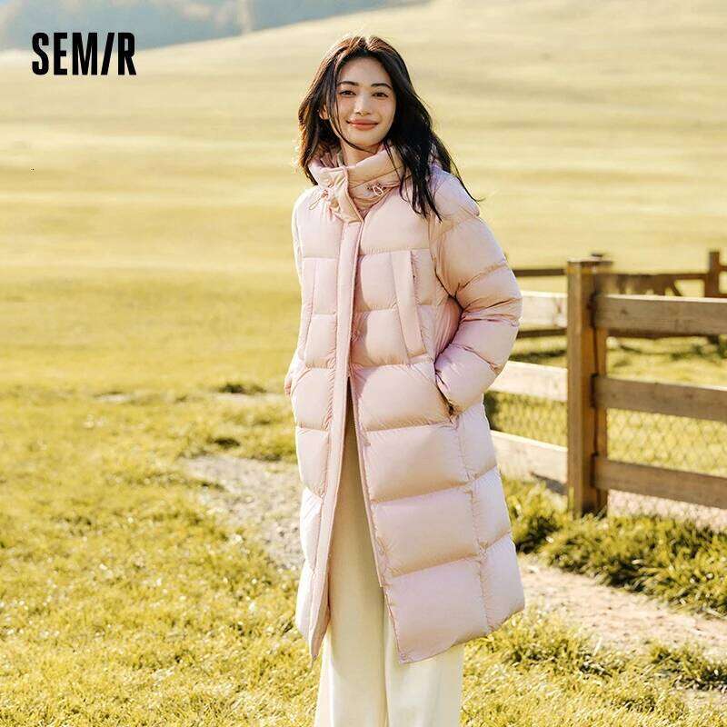 Semir Women Long Length Waterproof 2025 Fashion Winter New Loose Hooded Coat Simple Down Jacket Woman