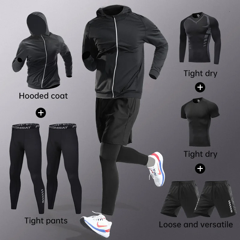 Running sportswear set mens autumn and winter fitness wear fast dry clothes professional training morning run outdoor cycling 251225