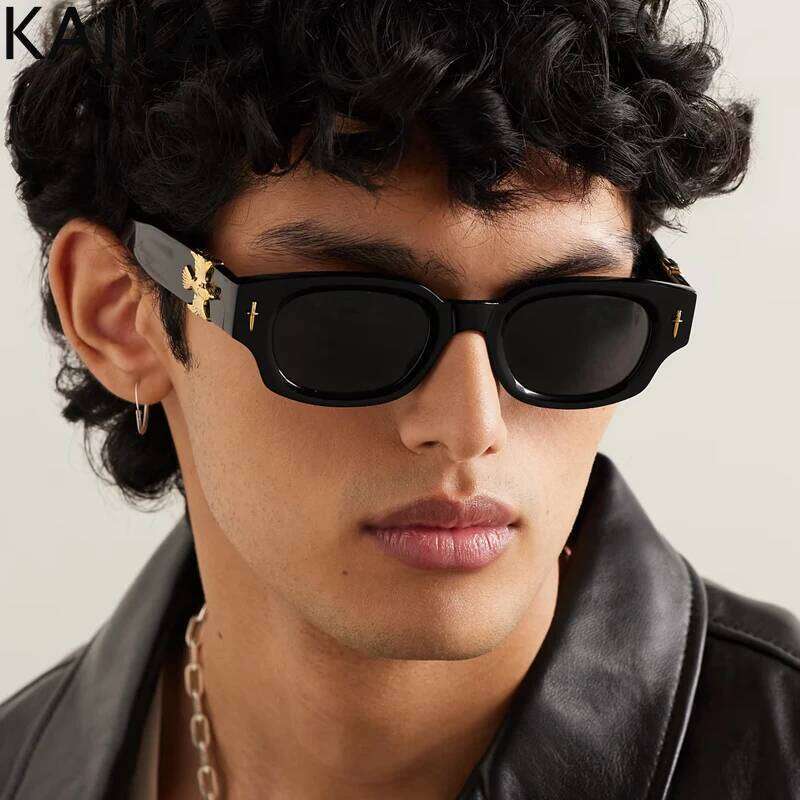 Small Rectangle Eagle Punk Sunglasses Men 2025 Luxury Brand Fashion Square Sun Glasses For Women Steampunk Shades Eyewear Uv400