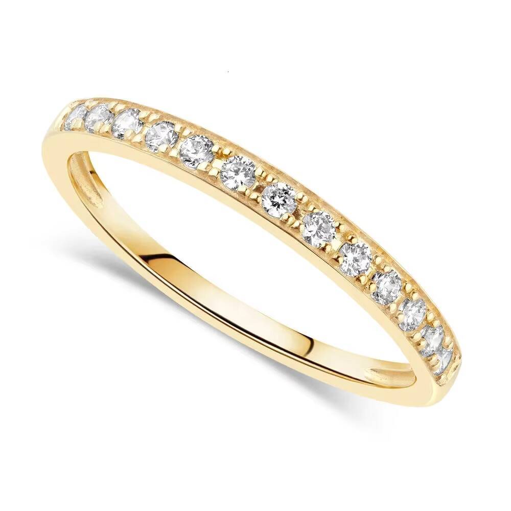 Dainty Jewelry GRA Certified Gemstone Moissanite Eternity Ring S925 Silver Gold Plated Wedding Engagement Rings for Women