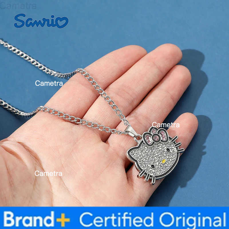 Sanrio Y2k Hello Kitty Clavicle Necklace Alloy Crystals Female Charms Rhinestone Pendant Jewelry Women Girl Gift H251229