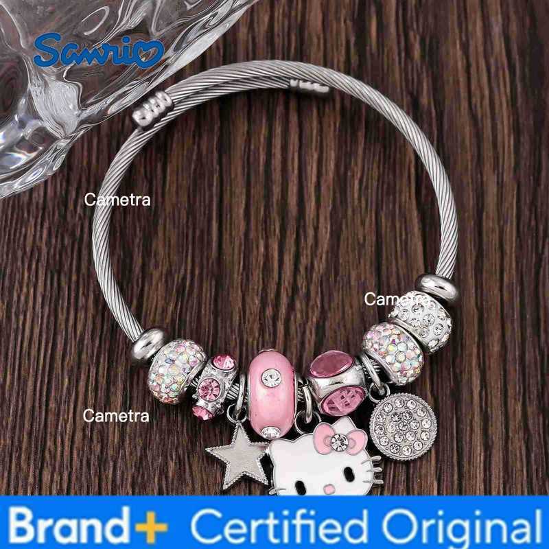Sanrio Hello Kitty Gold Plated Bracelets With Charms for Women High Quality Fashion Jewelry for Girl Kawaii Party Gifts H251229