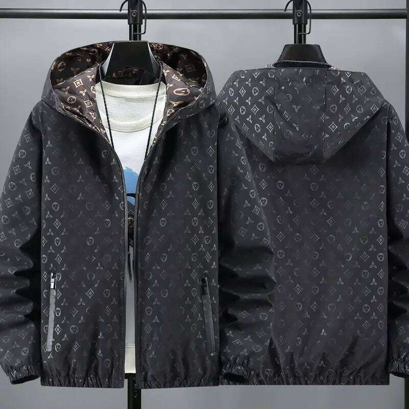 Spring and Autumn trendy brand personalized coat men's new wear versatile casual hooded long-sleeved youth popular sports jacket