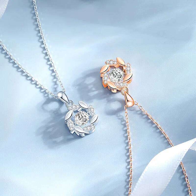 Moissanite Woman Pendant Sier For Women Chains Party Bridal Fine Jewelry 925sterling Silver Necklace cb0