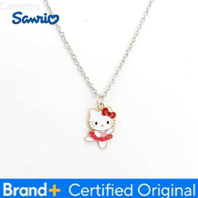 Sanrio Cartoon Kawaii Hello Kitty Alloy Necklace Anime Cute Hellokitty Y2K Girl Collar Chain Holiday Gift For Girlfriends H251229