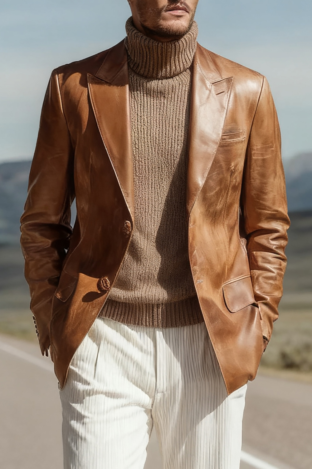 Cool Leather Men Banquet Jacket Peaked Lapel Groom Wear Wedding Tuxedos Wear One Piece Business Birthday Party Customized