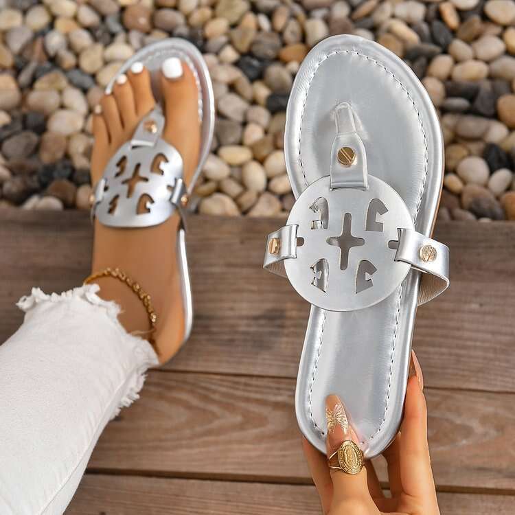 Foreign Trade Leather Flip-Flops Shoes Summer Big Brand Fashion Women's Sandals Slippers European and American Cross-Border