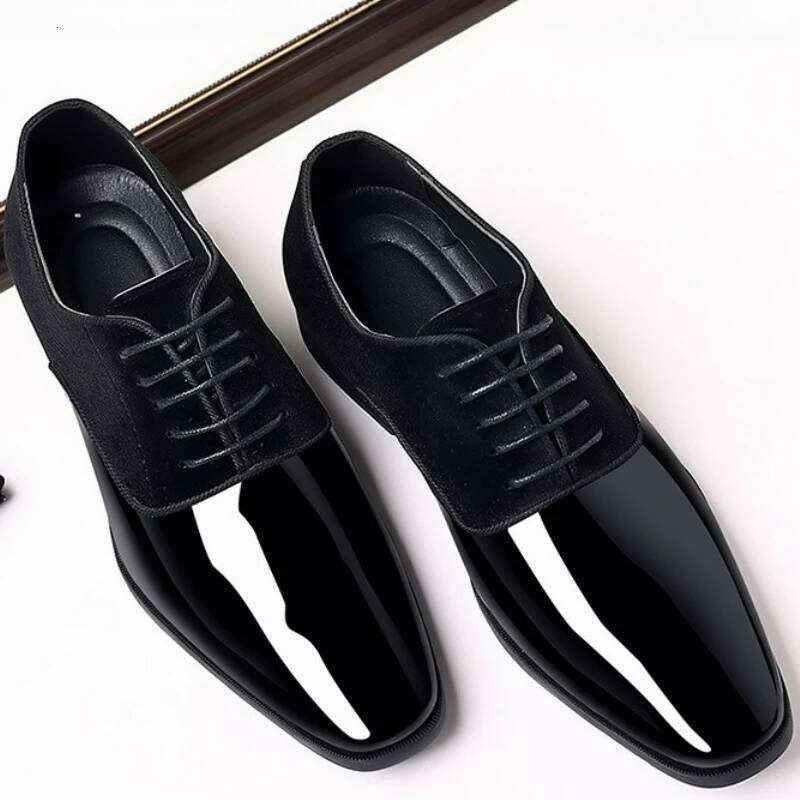 Classic Men's Patent Leather Dress Lace Up Office Work Shoes Pointed Toe Wedding Oxfords Plus Size Shoe New LEEGO LENS