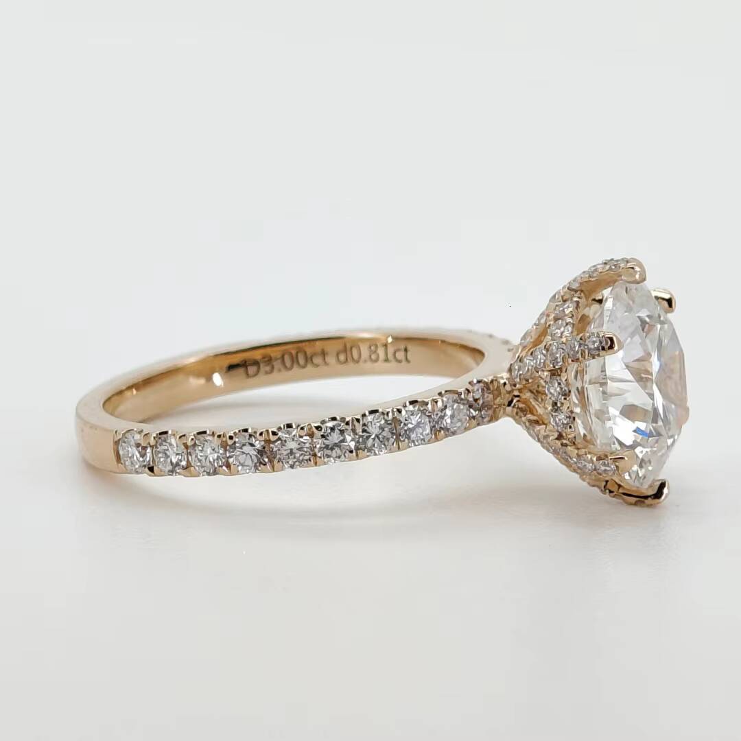 TELULA Factory Direct 18K Solid Gold Lab Diamond Ring IGI 3 CT VS1 D LGD Engagement Jewelry Collection Wedding Ring