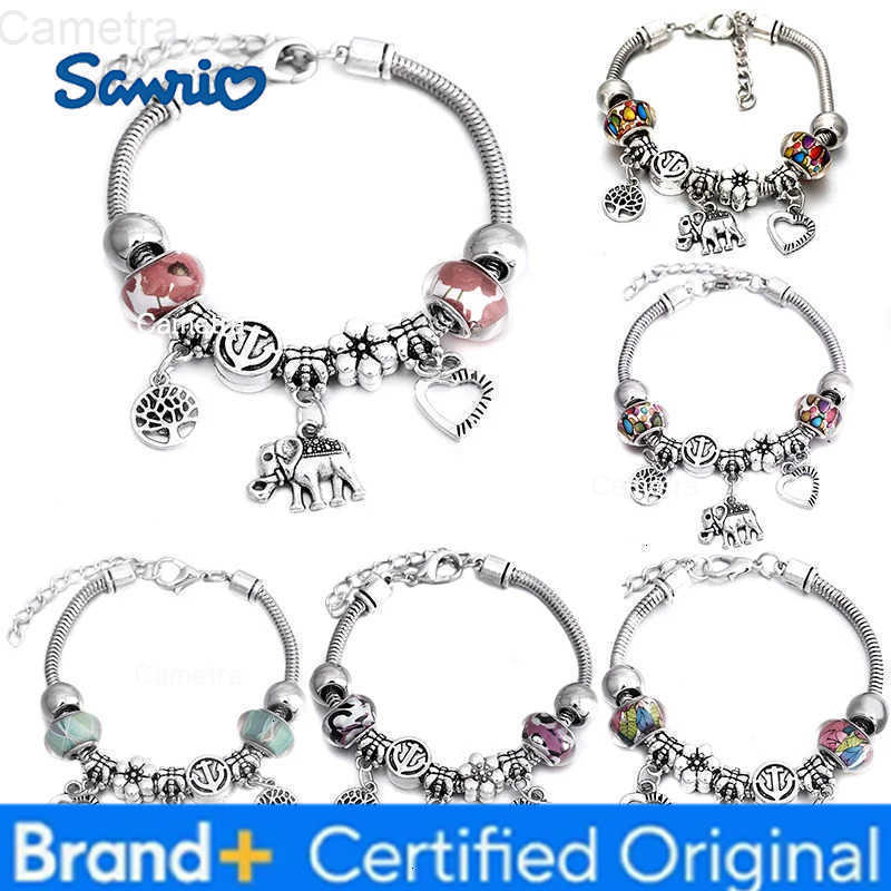Sanrio Fashion Glamour Bangle Jewelry 6 Colors Metal Lobster Buckle Snake Chain Beaded Bangles For Women Summer Bracelet Romantic Gift H251229
