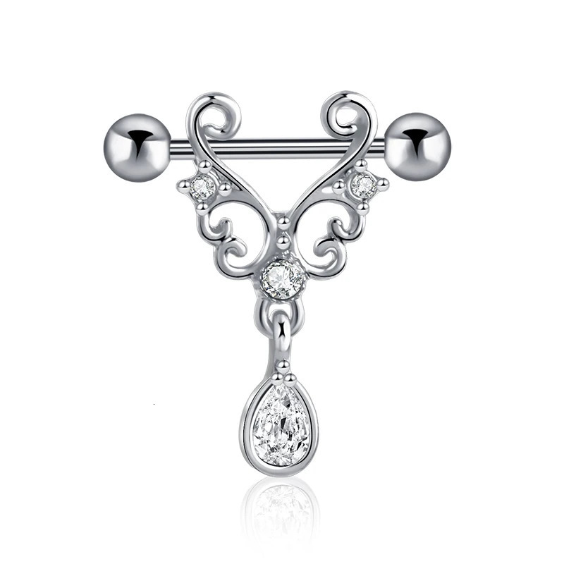 1 Pair Heart Barbell Nipple Ring Piercing Helix Piercing Sexy Nipple Jewelry High Quality Zircon Nipple Rings For Women Oreja 251224