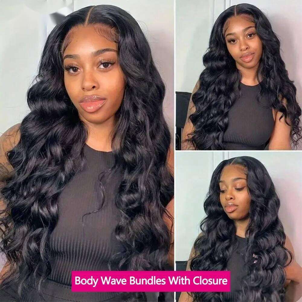Body Wave A 2X6 HD Lace Human Hair Bundles With 4X4 Closure 5X5 Brazilian Bundle Deals VMS