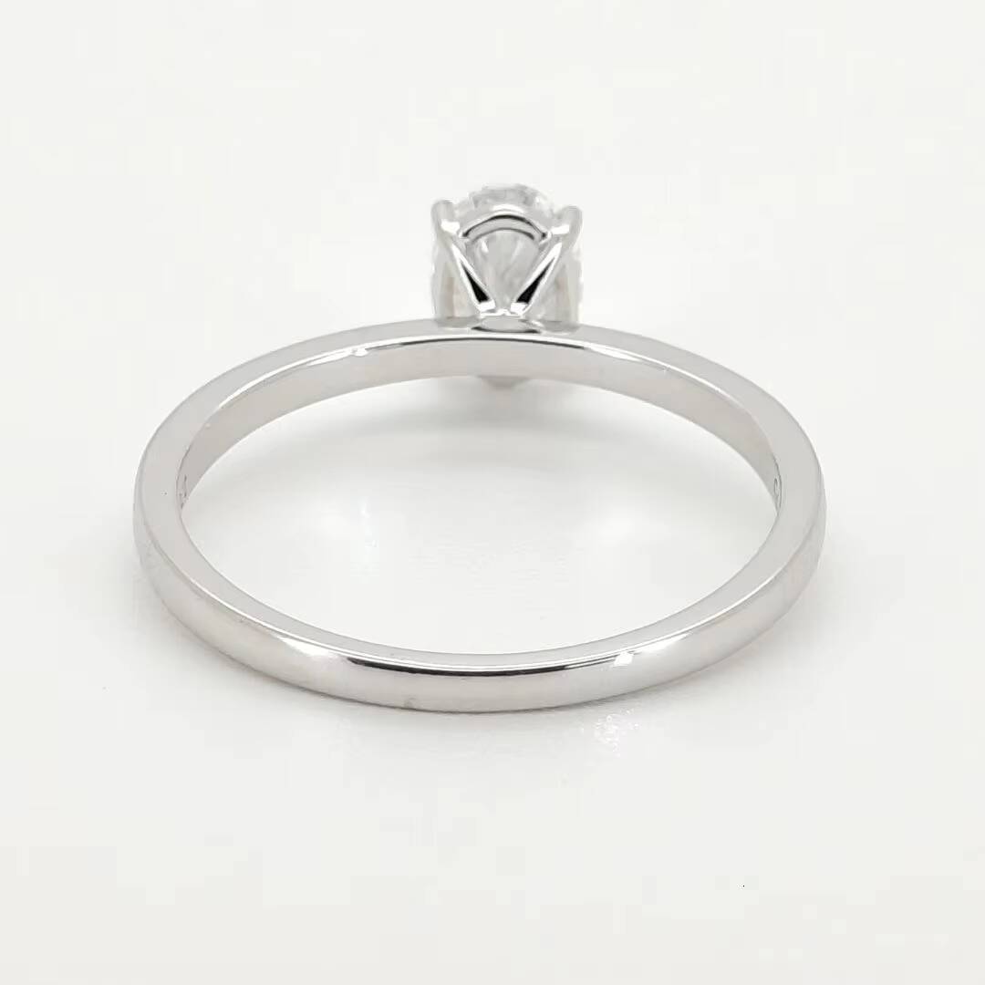 Custom 9K Solid Gold Lab Created Diamond Ring for Engagement Oval Cut 05ct Wedding Jewelry IGI Certified Lab Diamond Ring