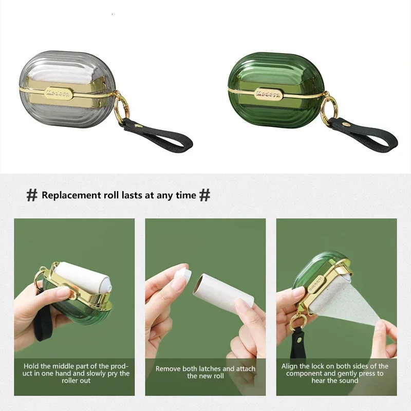 Portable Tearable Roll Paper Sticky Roller Dust Wiper Lint Roller Remover Brush Pet Hair Clothes Carpet Bed Cleaning Accessories 251219