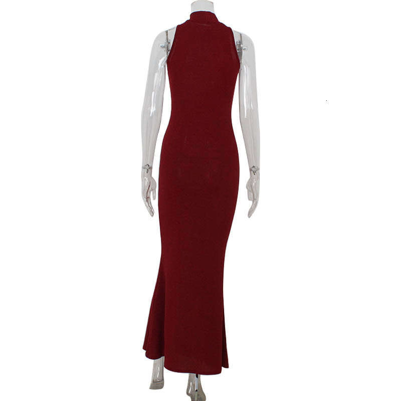 Dress for women New European and American Style Fashion Sexy Banquet Red Carpet Elegant Halter Neck Bodycon Mermaid Long Dress, Evening Gown Wear