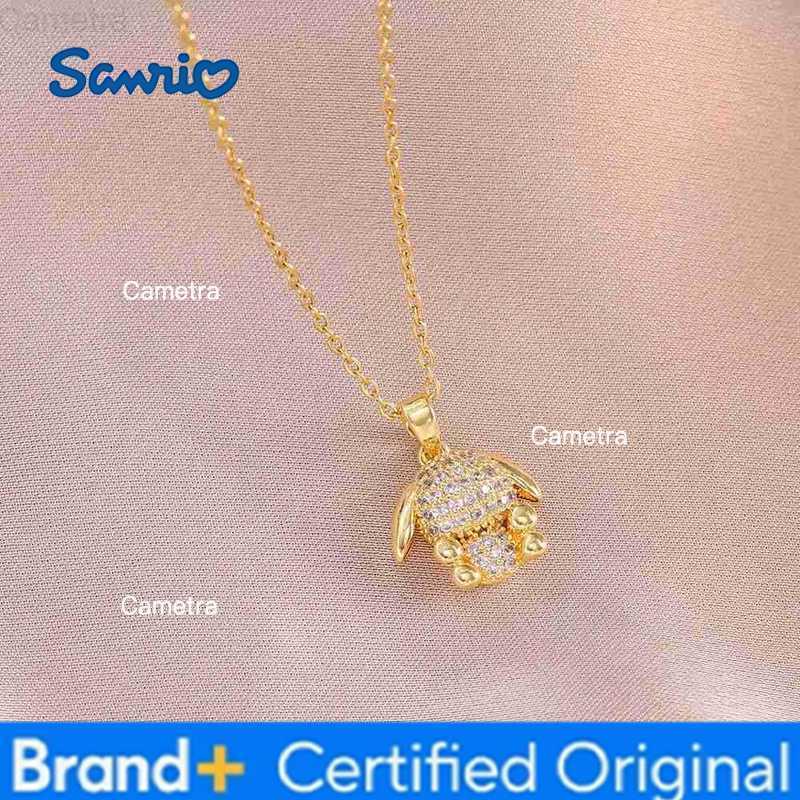 Sanrio Fashion Kawaii Shiny Zircon Rabbit Pendant Necklace for Women Girls Lovely Stainless Steel Chain Rabbit Jewelry Gifts for Friend H251229