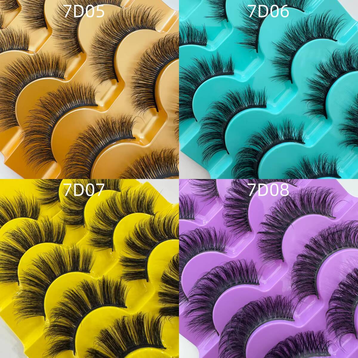 Factory Price Wholesale Cat Eye Lash Private Label D Curl Lashes Handmade 3D Natural Full Strip Lashes