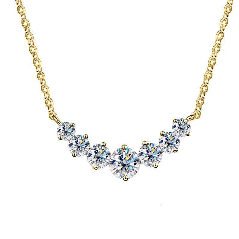 2.8 Ct VVS1 Moissanite Pendant Necklaces for Women Trendy Party Jewelry GRA Certified 925 Sliver Plated Yellow Gold Necklace 424