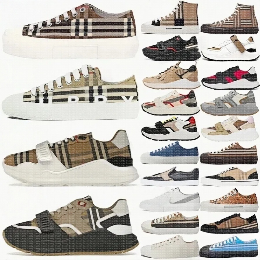Designer Shoes Vintage Plaid shoes trainers Leather Platform Suede sneaker mens women Shoes Beige Pink Brown Rubber sole Soft Shoe
