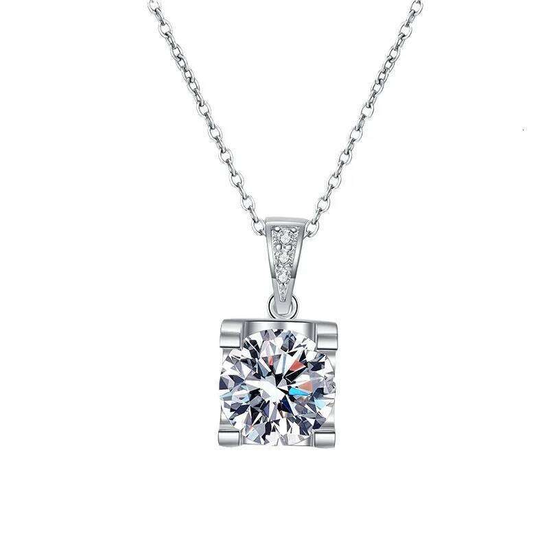 0.5-2CT D Color Moissanite Woman Pendant Sier For Women Chains Party Bridal Fine Jewelry 925sterling Silver Necklace e79