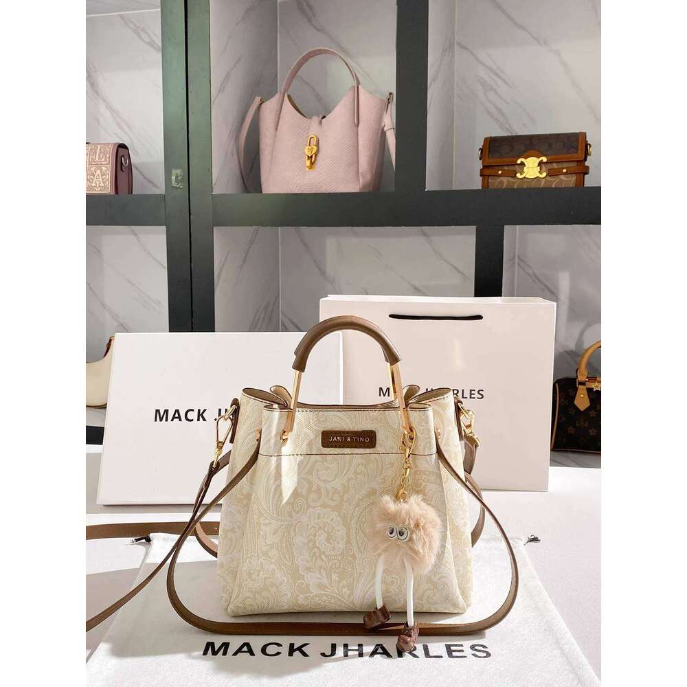 MACK JHARLES Chinese Style Color-Block Commuter Tote 2025 New Bucket Bag High-End Handbag