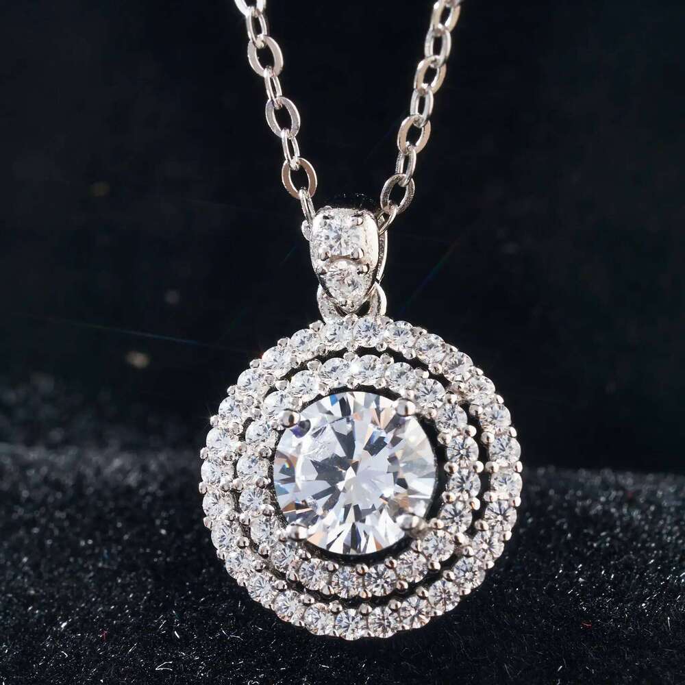 1 CT Real D VVS Pendant Necklace For Women Red Blue Color Moissanite 925 Sterling Silver Wedding Fine Jewelry e4f
