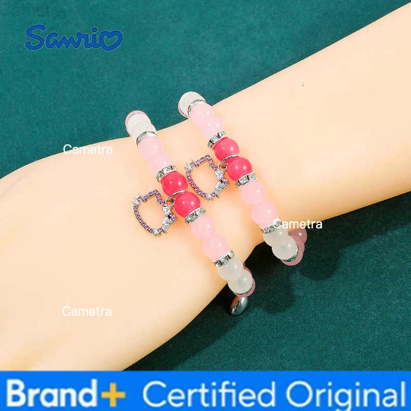 Sanrio 2pc Hello Kitty Matching Pink Heart Beaded Couple Accessories Kawaii Magnetic BFF Set Valentines Day Gifts H251229