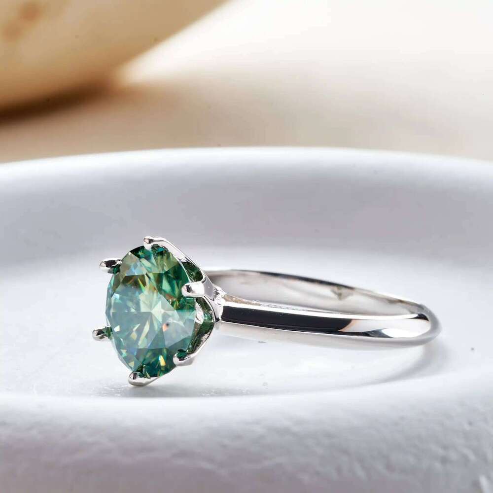 Solid 925 Sterling Silver ring with Real D Color VVS Moissanite Stone Fine Jewelry for Women Wedding Engagement finger Rings 9ea