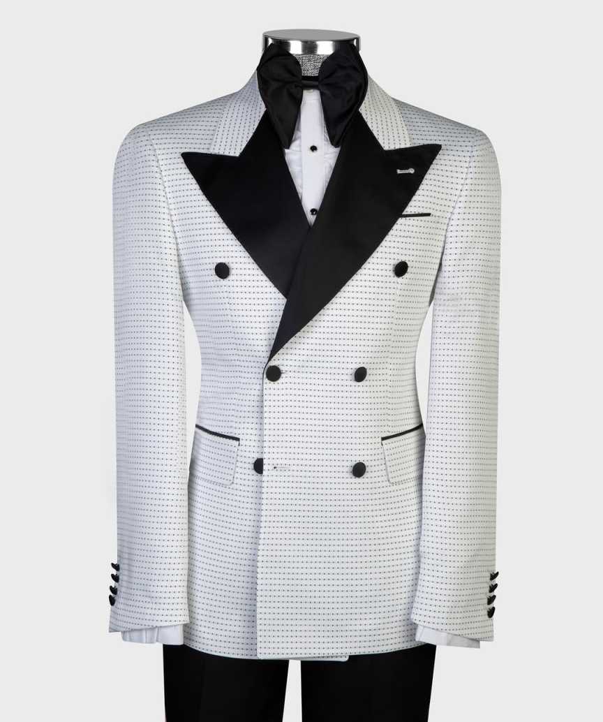 Fashion Men's Suit 2 Pieces Blazer Pant Double Breasted Peaked Lapel Formal Business Special Occasion Customized