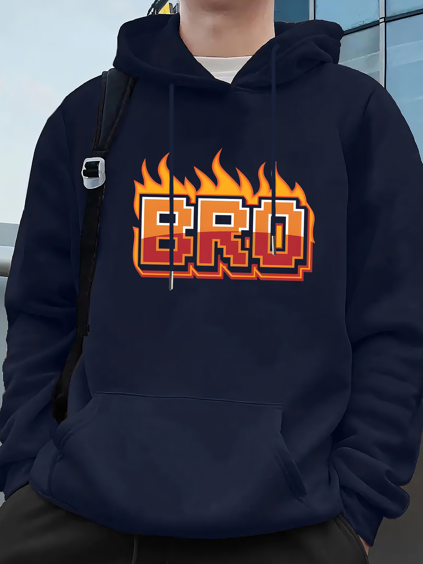 Men's Streetwear Hooded with Kangaroo Pocket & Drawstring Hood Casual Pullover, Machine Washable - Comfortable Hoodie for Men