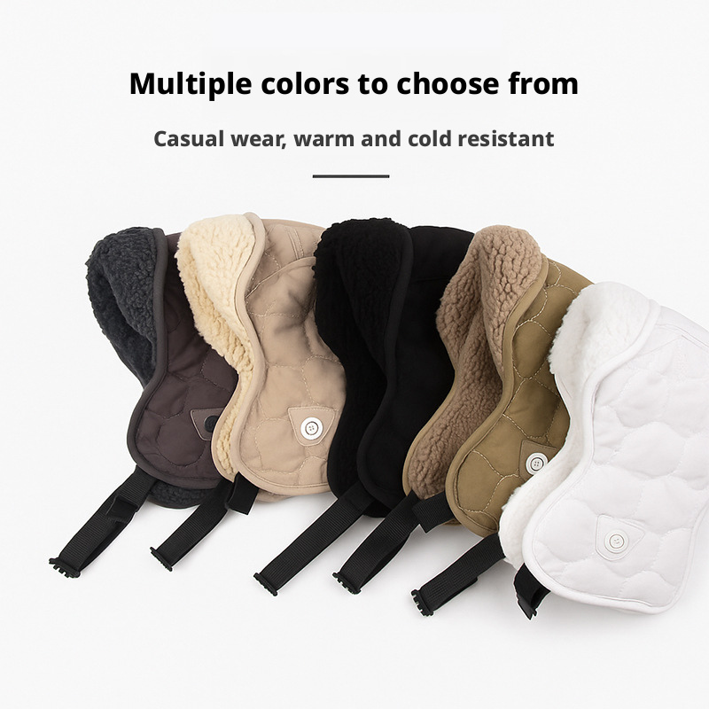 Trapper Hats Winter Trapper Hat with Ear Flaps - Quilted Shearling Lined Warm Trooper Hat for Men Women, Windproof Cold Weather Outdoor Cap (Multiple 