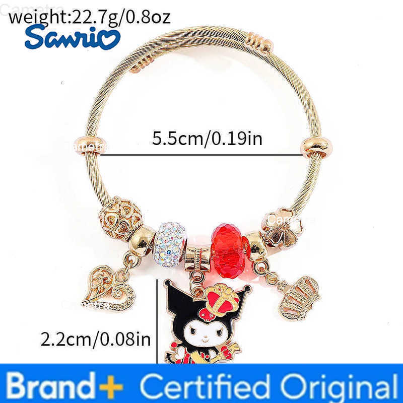 Sanrio Cartoon Kuromi Charm Bracelet Creative Cute Adjustable Bangle for Women and Girl Christmas Jewelry Gift H251229