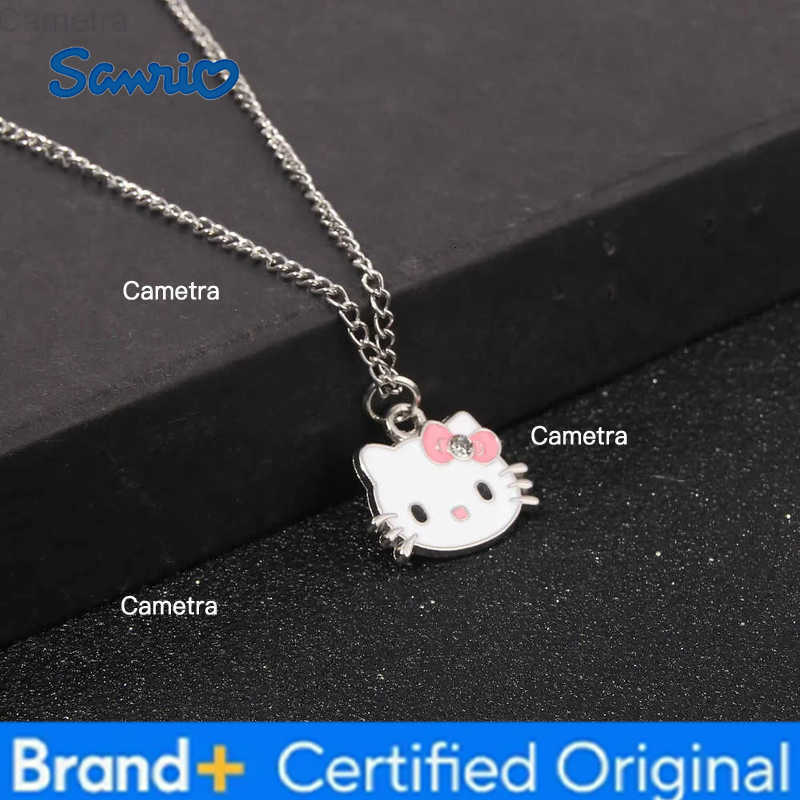 Sanrio Cartoon Hello Kitty Pendant Necklaces Fashion Bow Cute Metal Cat Necklace Jewelry Accessories Birthday Pendant Gifts For Women H251229