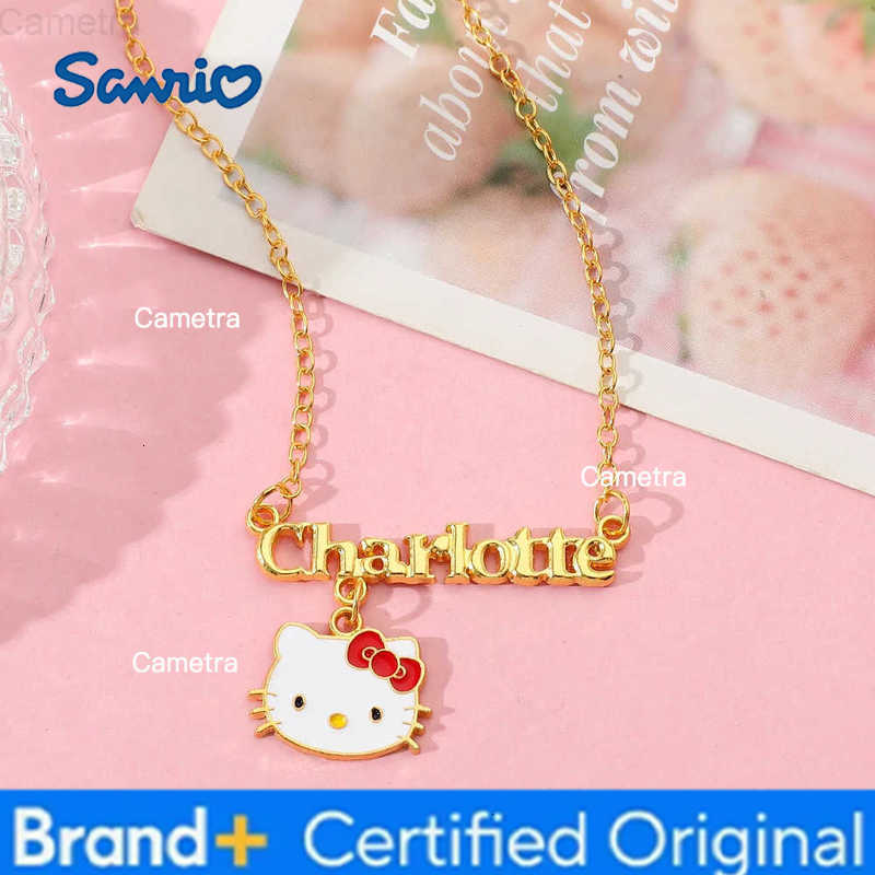 Sanrio Cartoon Cute Kuromi Necklace Fashion Letter Cinnamon Neckchain For Women Girls Birthday Party Pendant Jewelry Gifts H251229