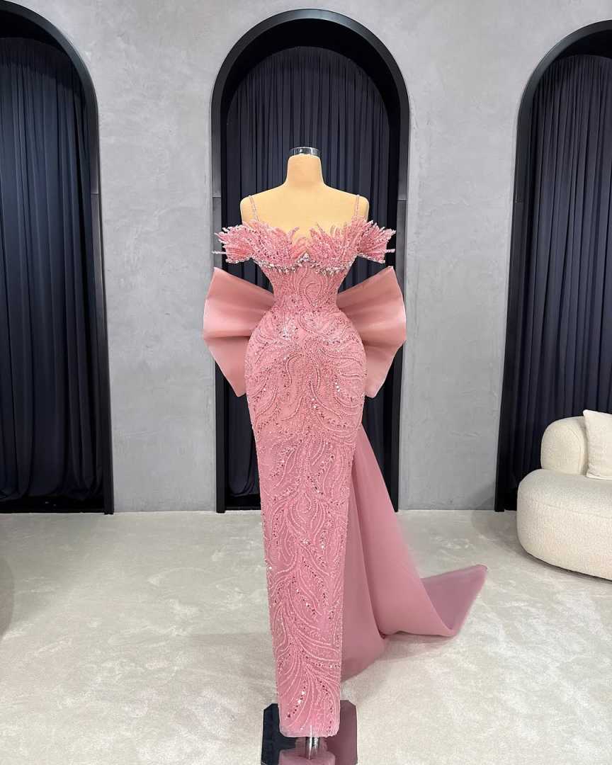 Luxury Beaded Sequined Evening Dresses Sexy Sleeveless Crystal Mermaid Prom Dress Customized Floor Length Party Gown