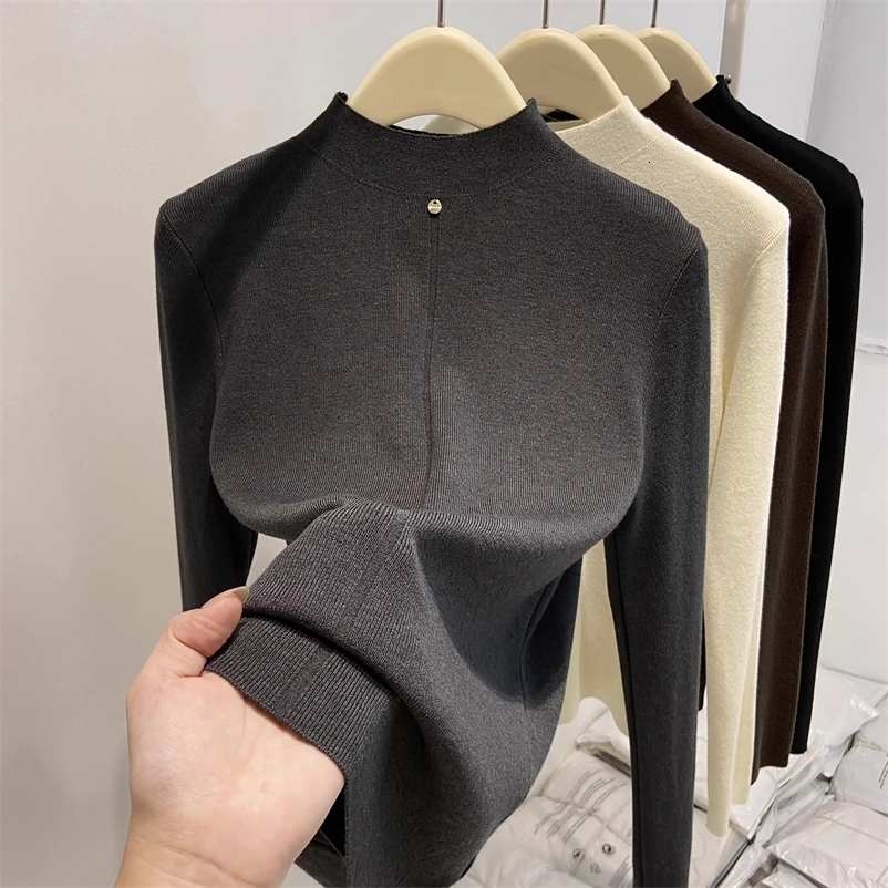 Autumn Winter Slim Solid Color Base Layer Inner Wear Top 2026 Women Turtleneck Long Sleeve Knitted Sweater Soft Pullover Jumper 251223