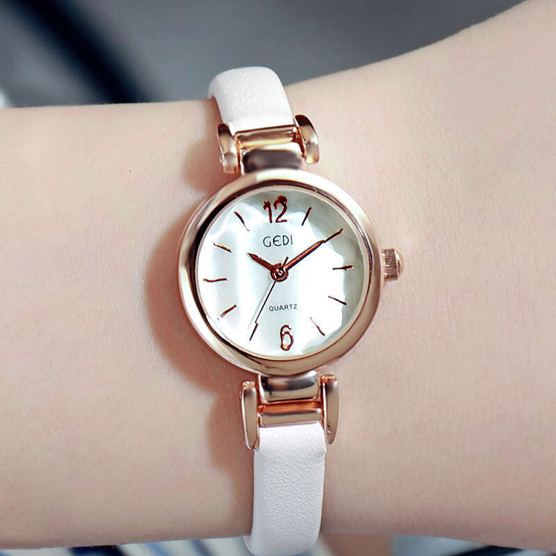 Gordie Fashion Light Luxury Mother-Of-Pearl Small Ultra-Light Thin Strap Women's Student Quartz Watch Large Dial Scale