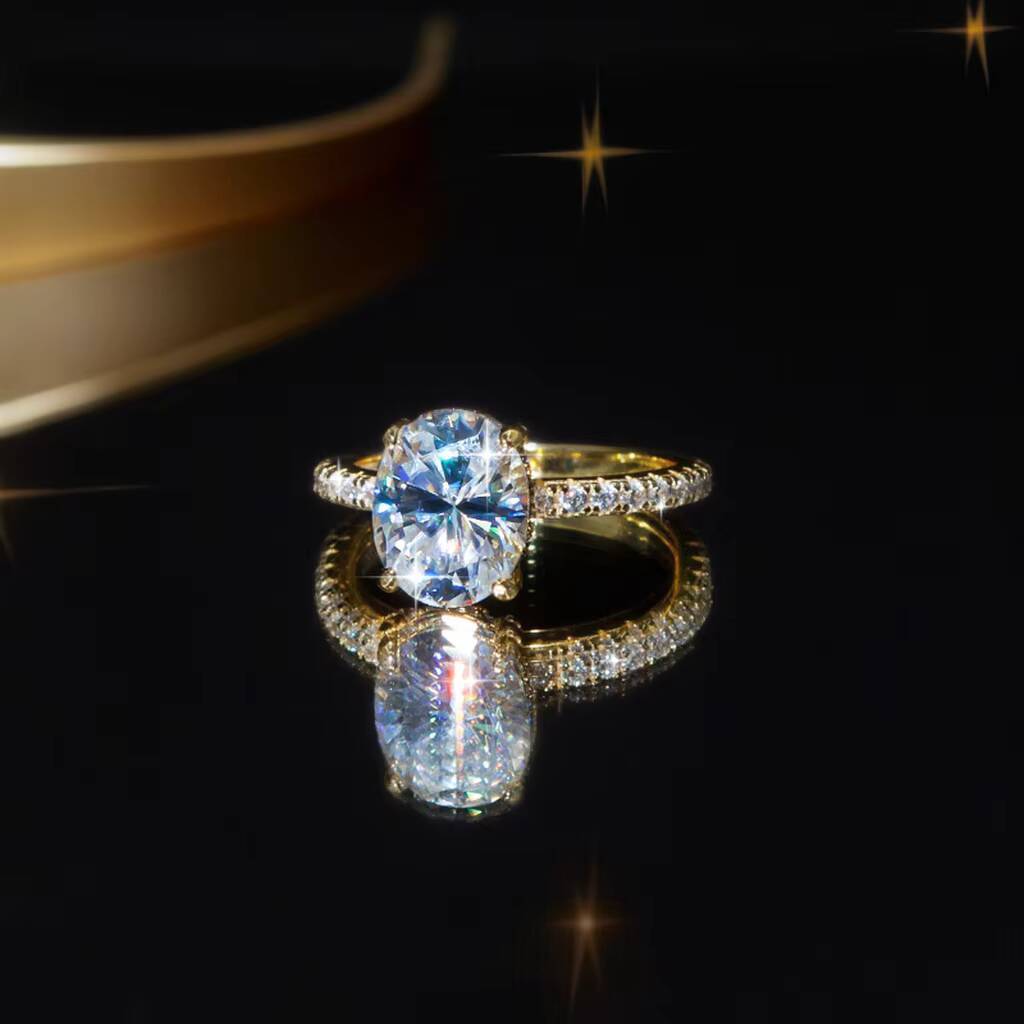 Telula 3CT Mossanite Jewelry VVS Moissanite Solitaire S925 Sterling Silver Moissanite Diamond Engagement Wedding Gold Ring