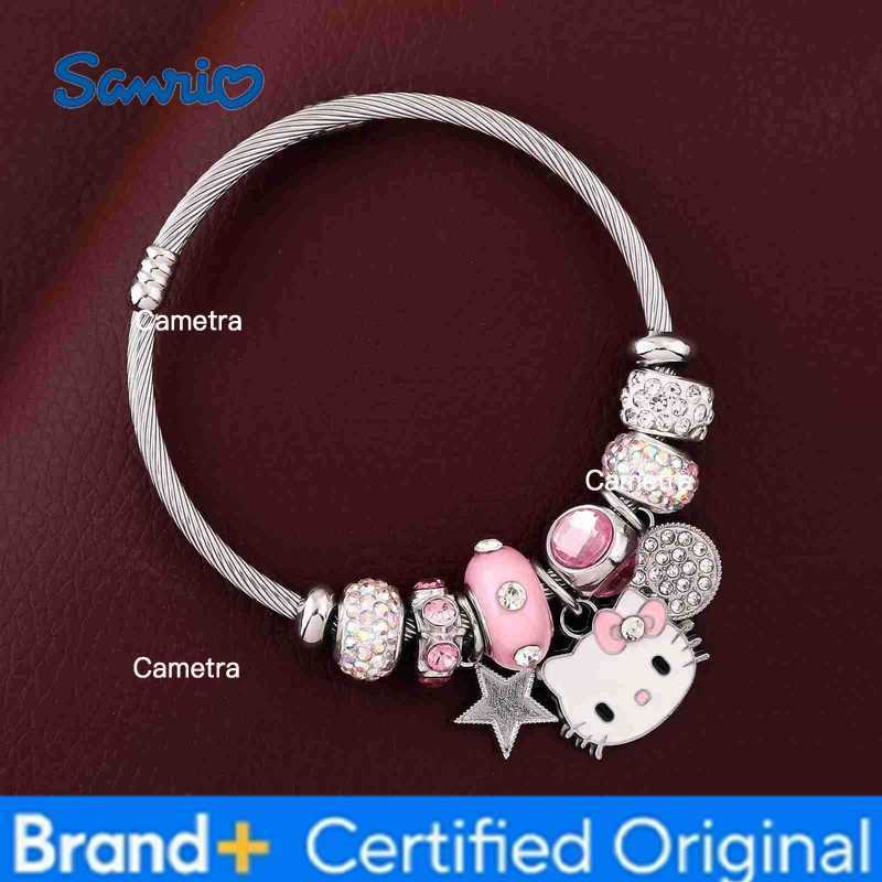 Sanrio Hello Kitty Gold Plated Bracelets With Charms for Women High Quality Fashion Jewelry for Girl Kawaii Party Gifts H251229