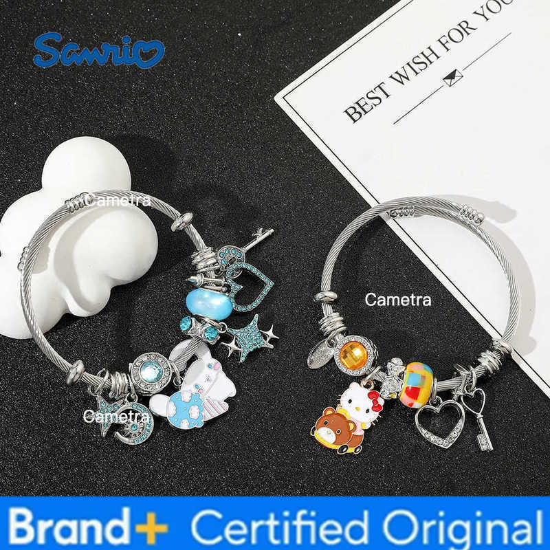 Sanrio Cute Cinnamoroll Hello Kitty Bracelets for Women Luxury Fashion Jewelry Valentines Day Gift H251229