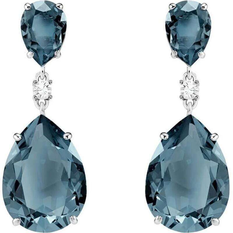 Elegant Fashion Silver Color Drop-shaped Zircon Dangle Earrings for Women Bride Engagement Wedding Jewelry C251227