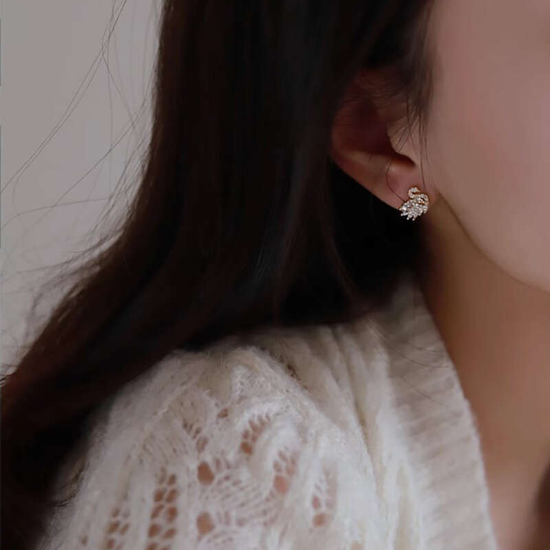 Monet Garden Gradient Light Purple Swan 2026 New Luxury Exquisite High-end Earrings Custom Jewelry