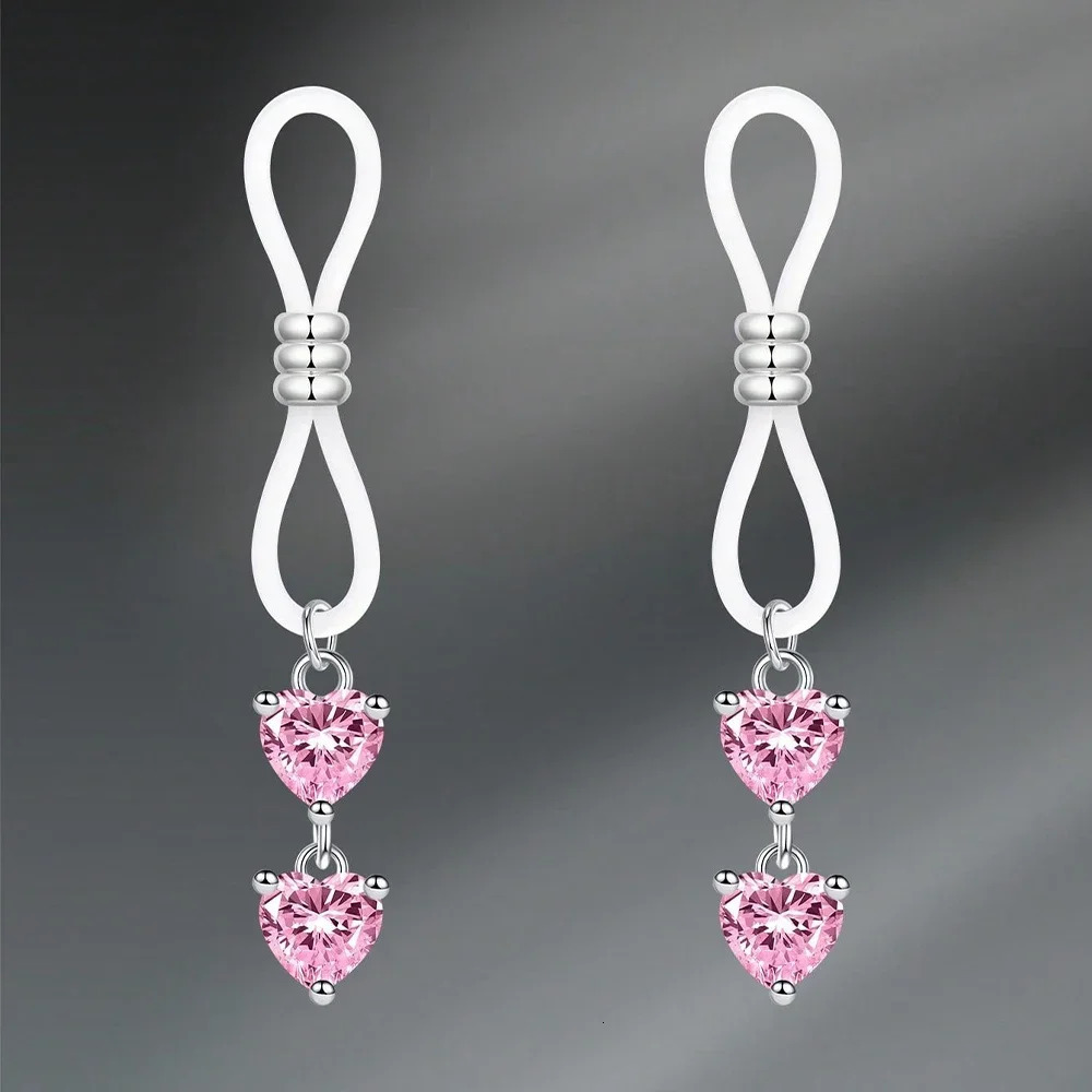 Non Piercing Nipple Rings Body Jewelry Nipple Piercing Nipplerings Heart CZ Dangle Nipple Rings Jewelry 251224