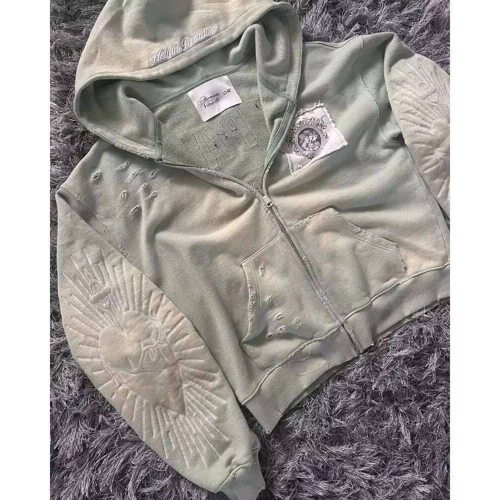 Autumn And Winter New Fashion Letter Patch Embroidered Sweater Men Y2K Street Vintage Popular Leisure Sports Hoodies Top