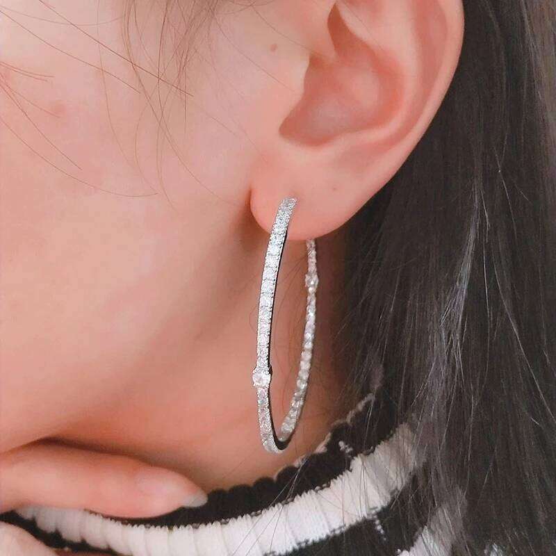 ZAKOL Classic AAA Zircon Large Hoop Earrings for Women Exquisite Micro Paved zirconia Jewelry Gift