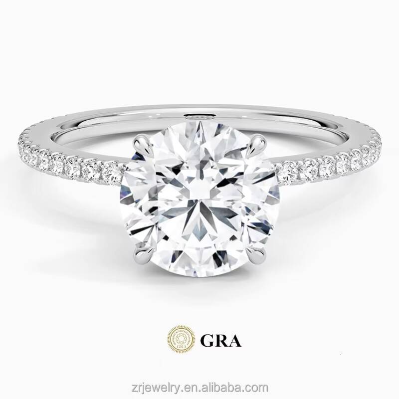 5ct Moissanite Rings Round Cut Jewelry Wholesale Gra Certified Vvs Engagement Wedding Moissanite Ring