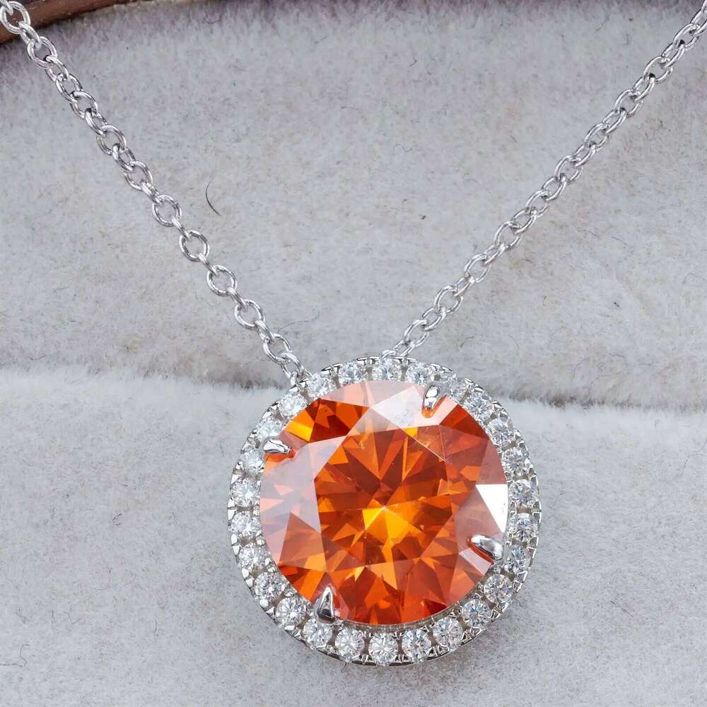 Super Flash 5Carat 11MM D VSS Moissanite Necklace Passed Test Woman S925 Silver Wedding Anniversary Party Birthday Gift d9e