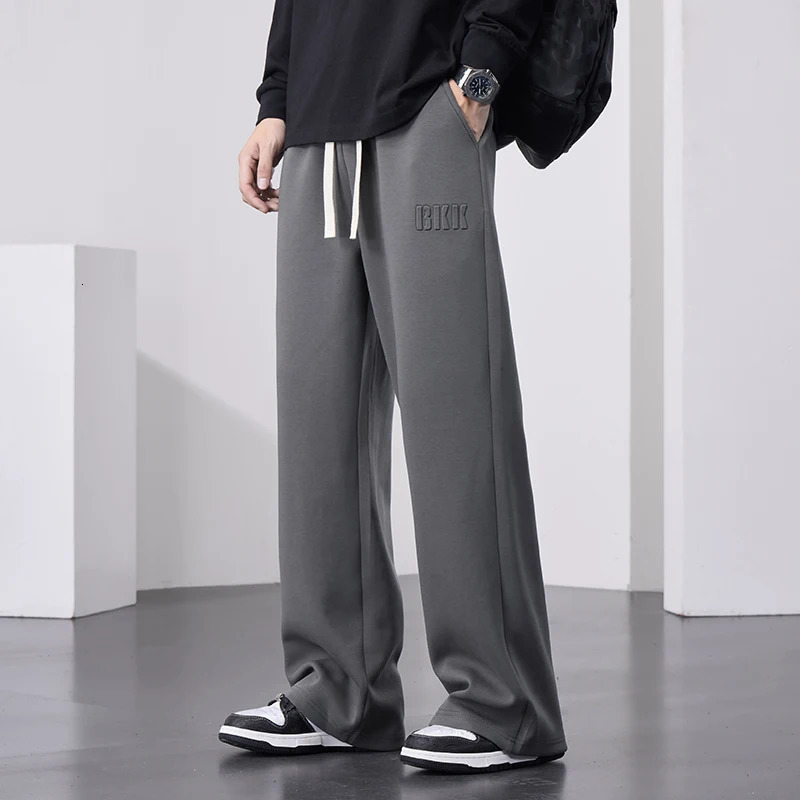 Mens Straight Sweatpants Wide Leg Cotton Track Pants Drawstring Letter Sports Baggy Pants Casual Long Trousers Big Size 8XL 251223