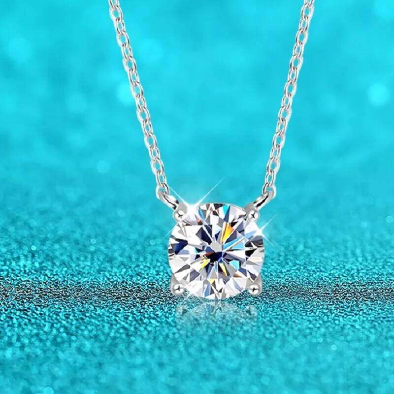 1-5CT Moissanite Woman white zircon 925 Sterling Silver Pendant Necklace For Women Chains Party Bridal Fine Jewelry db8